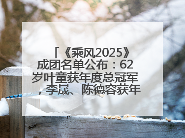 《乘风2025》成团名单公布：62岁叶童获年度总冠军，李晟、陈德容获年度高光人物