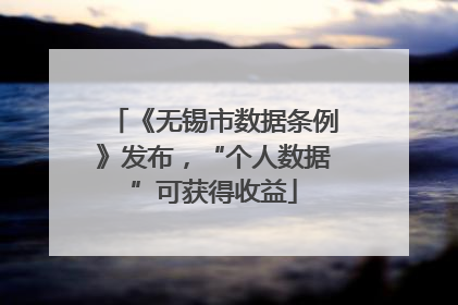 《无锡市数据条例》发布，“个人数据”可获得收益