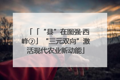 「“县”在图强·西峰②」“三元双向”激活现代农业新动能