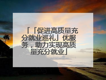 「促进高质量充分就业巡礼」优服务，助力实现高质量充分就业