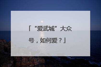 “爱武城”大众号，如何爱？