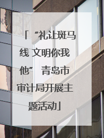 “礼让斑马线 文明你我他” 青岛市审计局开展主题活动