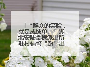 “群众的笑脸，就是成绩单。”湖北安陆棠棣派出所驻村辅警“跑”出幸福加速度