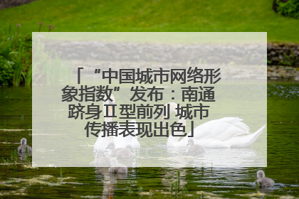 “中国城市网络形象指数”发布：南通跻身Ⅱ型前列 城市传播表现出色