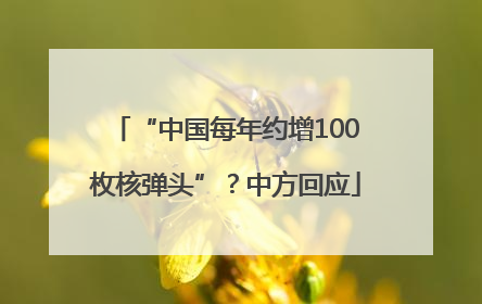 “中国每年约增100枚核弹头”？中方回应