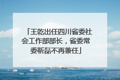 王乾出任四川省委社会工作部部长，省委常委靳磊不再兼任