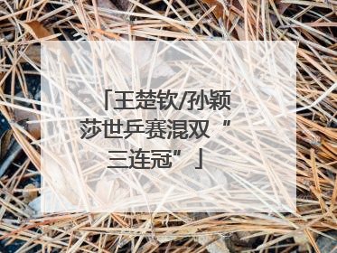 王楚钦/孙颖莎世乒赛混双“三连冠”