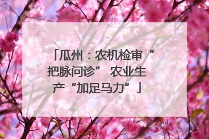 瓜州：农机检审“把脉问诊” 农业生产“加足马力”