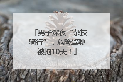 男子深夜“杂技骑行”，危险驾驶被拘10天！