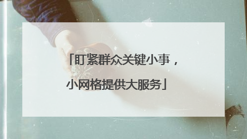 盯紧群众关键小事，小网格提供大服务
