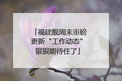 福建舰周末重磅更新“工作动态” 狠狠期待住了