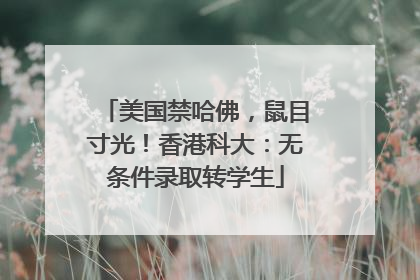 美国禁哈佛，鼠目寸光！香港科大：无条件录取转学生
