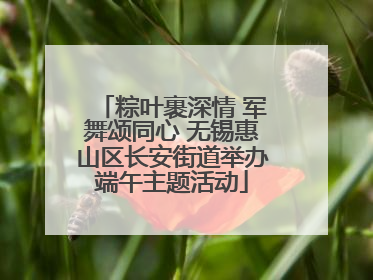 粽叶裹深情 军舞颂同心 无锡惠山区长安街道举办端午主题活动
