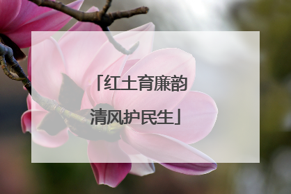 红土育廉韵 清风护民生