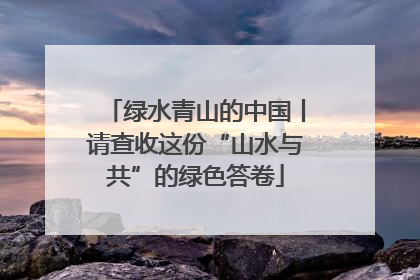 绿水青山的中国丨请查收这份“山水与共”的绿色答卷
