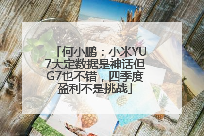 何小鹏：小米YU7大定数据是神话但G7也不错，四季度盈利不是挑战