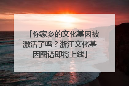 你家乡的文化基因被激活了吗？浙江文化基因图谱即将上线