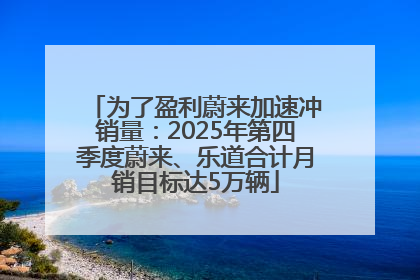 为了盈利蔚来加速冲销量：2025年第四季度蔚来、乐道合计月销目标达5万辆