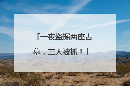 一夜盗掘两座古墓，三人被抓！