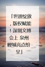 世遗绽放，版权赋能！深圳文博会上 泉州鲤城亮点纷呈