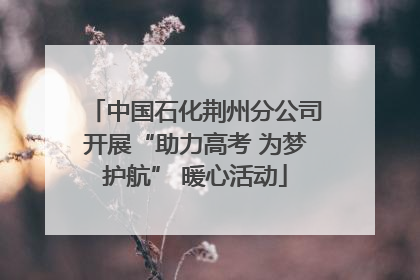 中国石化荆州分公司开展“助力高考 为梦护航” 暖心活动