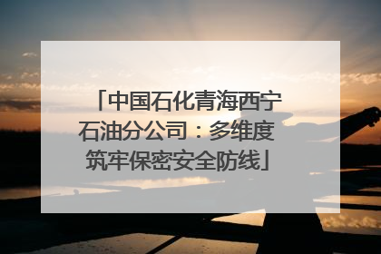 中国石化青海西宁石油分公司：多维度筑牢保密安全防线
