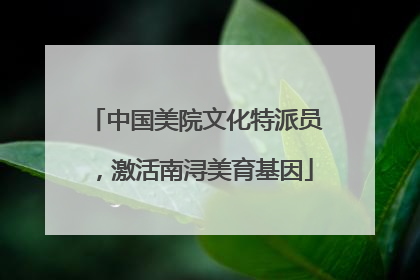 中国美院文化特派员，激活南浔美育基因