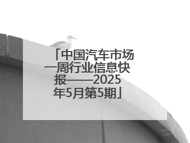 中国汽车市场一周行业信息快报——2025年5月第5期