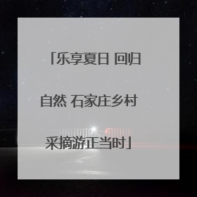 乐享夏日 回归自然 石家庄乡村采摘游正当时
