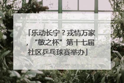 乐动长宁？戎情万家，“敏之杯”第十七届社区乒乓球赛举办