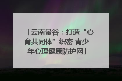 云南景谷：打造“心育共同体”织密 青少年心理健康防护网
