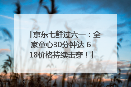 京东七鲜过六一：全家童心30分钟达 618价格持续击穿！