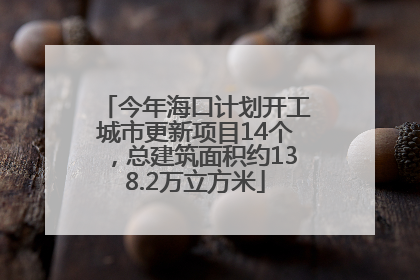 今年海口计划开工城市更新项目14个，总建筑面积约138.2万立方米