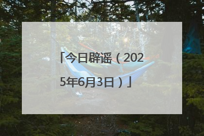 今日辟谣（2025年6月3日）