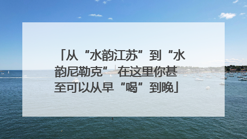 从“水韵江苏”到“水韵尼勒克” 在这里你甚至可以从早“喝”到晚
