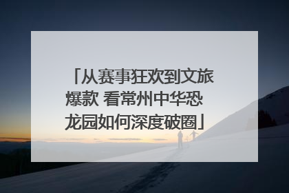 从赛事狂欢到文旅爆款 看常州中华恐龙园如何深度破圈