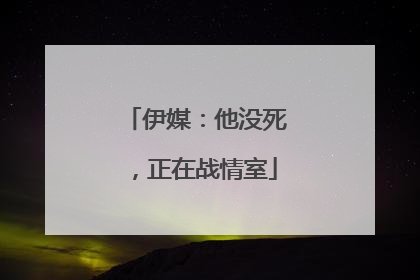 伊媒：他没死，正在战情室