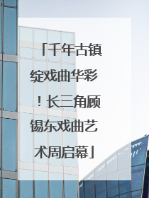 千年古镇绽戏曲华彩！长三角顾锡东戏曲艺术周启幕