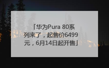 华为Pura 80系列来了，起售价6499元，6月14日起开售