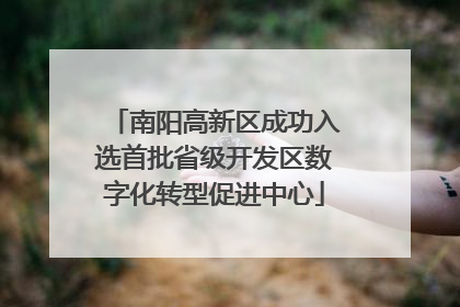 南阳高新区成功入选首批省级开发区数字化转型促进中心