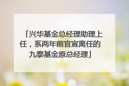 兴华基金总经理助理上任，系两年前官宣离任的九泰基金原总经理