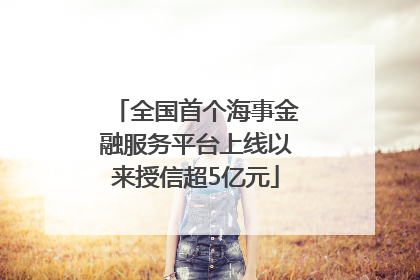全国首个海事金融服务平台上线以来授信超5亿元
