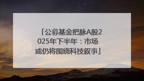 公募基金把脉A股2025年下半年：市场或仍将围绕科技叙事