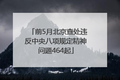 前5月北京查处违反中央八项规定精神问题464起