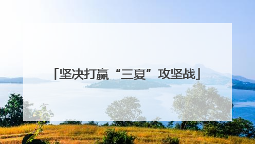 坚决打赢“三夏”攻坚战