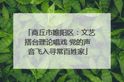 商丘市睢阳区：文艺搭台理论唱戏 党的声音飞入寻常百姓家