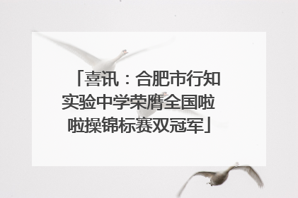 喜讯：合肥市行知实验中学荣膺全国啦啦操锦标赛双冠军