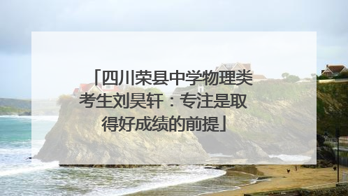 四川荣县中学物理类考生刘昊轩：专注是取得好成绩的前提