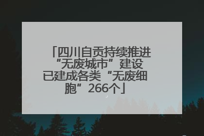 四川自贡持续推进“无废城市”建设 已建成各类“无废细胞”266个