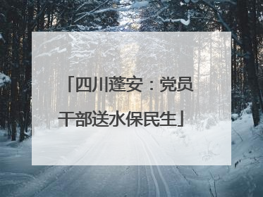 四川蓬安：党员干部送水保民生